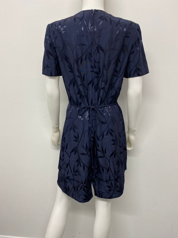 Vintage 90's Blue Dress With Plant Pattern And At… - image 7