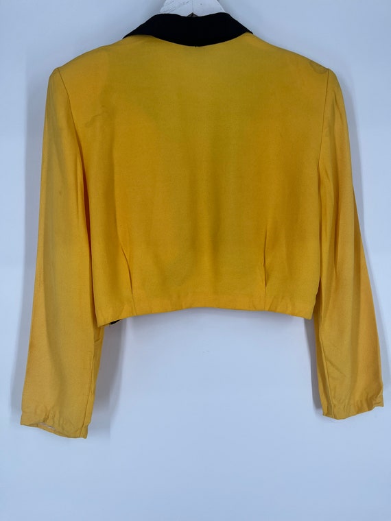 Vintage 80s Yellow And Black Long Sleeve Blazer B… - image 5