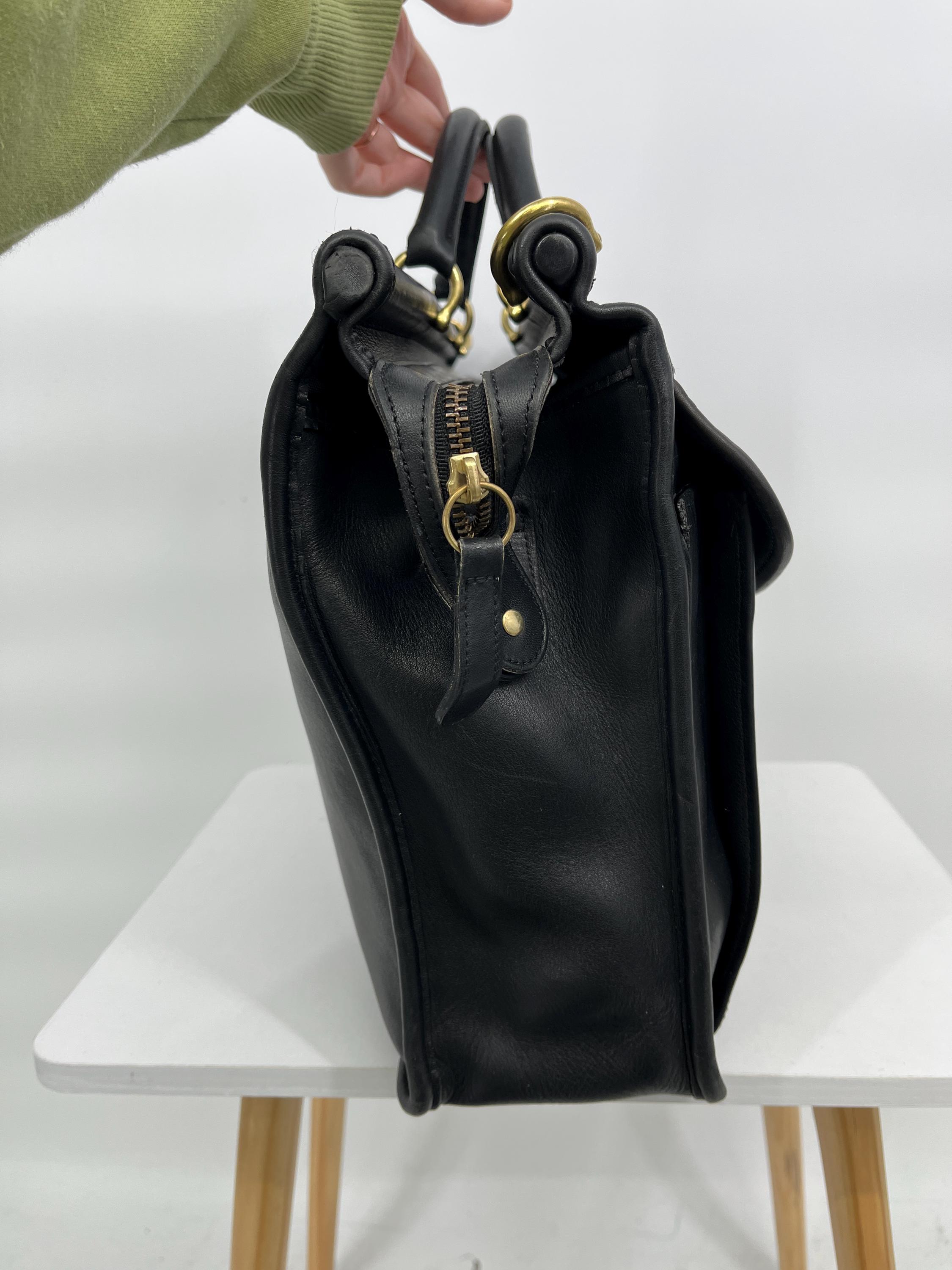 Vintage 90s Coach Black Lenox Brief Leather Briefcase #5213  Made