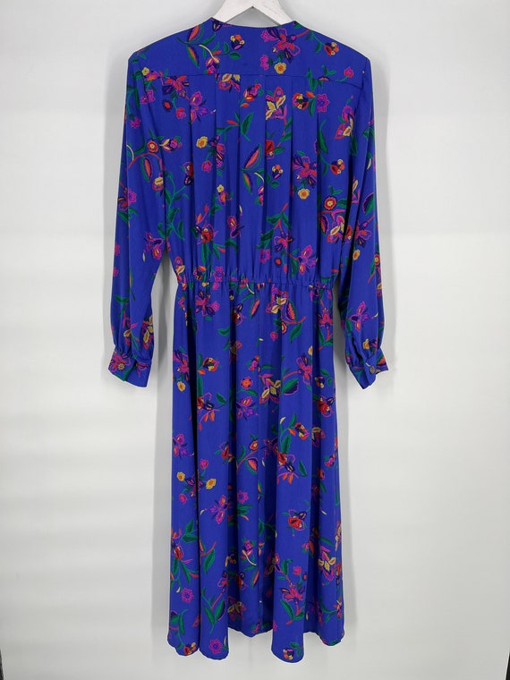 Vintage 80s Purple Floral Long Sleeve Dress By Li… - image 6