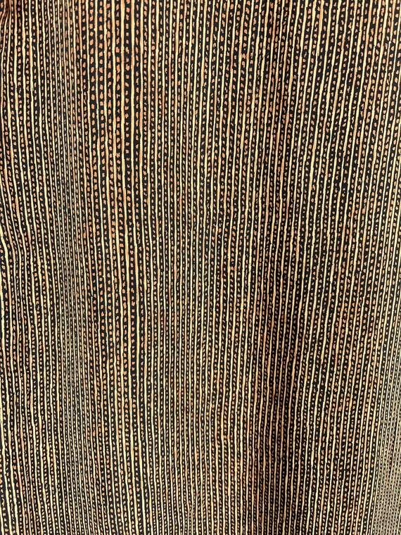 Vintage 80s Brown Striped Short Sleeve Silk Dress… - image 7
