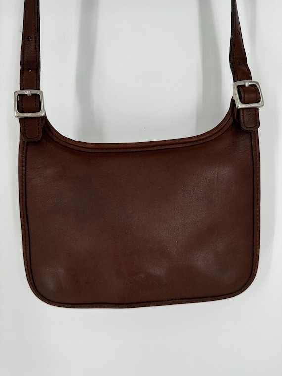 COACH 90s Black Leather Crossbody Bag, Nickel Hardware