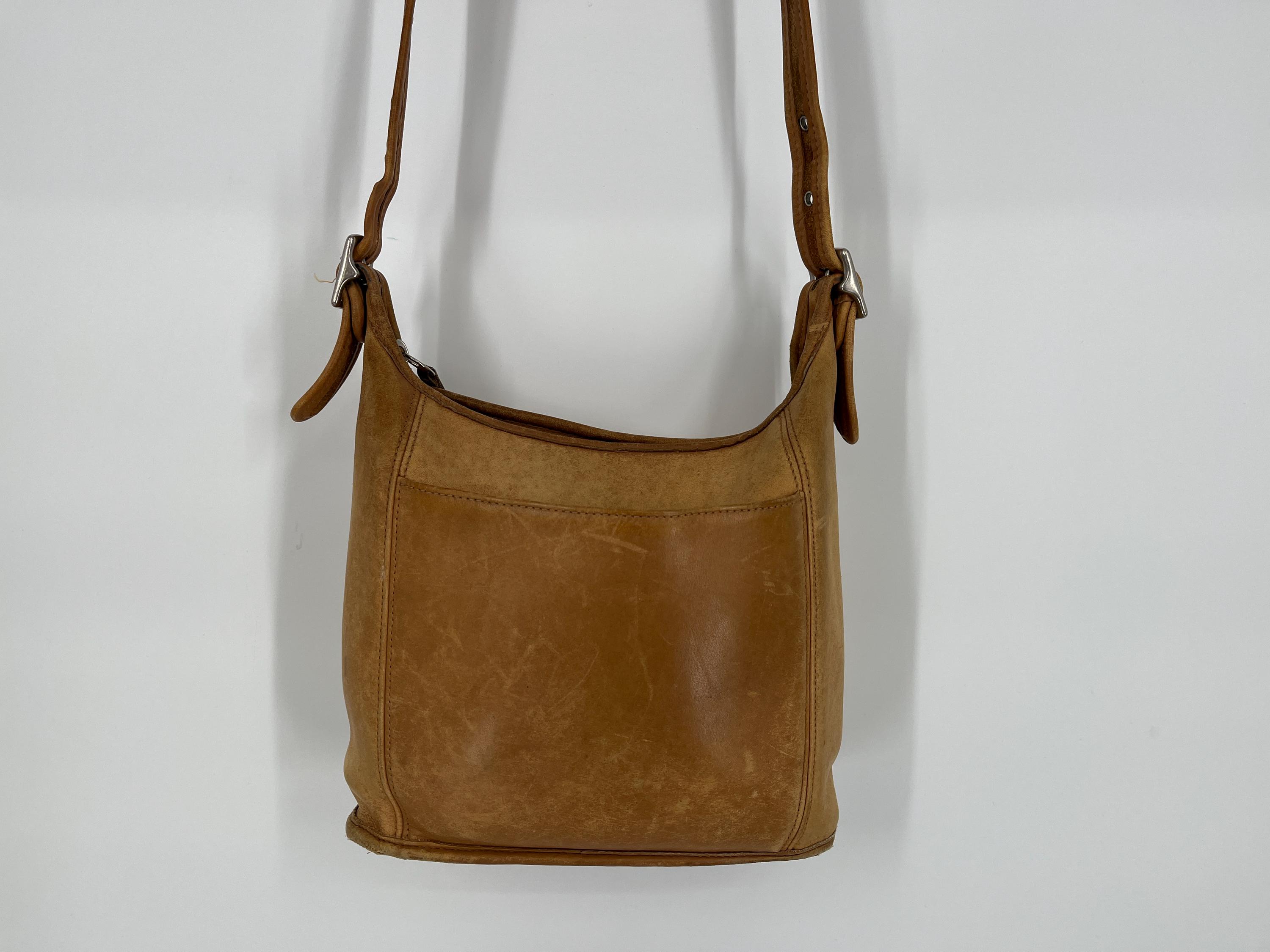 バッグ vintage COACH Boston handbag leather Extremely Rare Made In USA Old Coach 9816 Shoulder Bag Brown