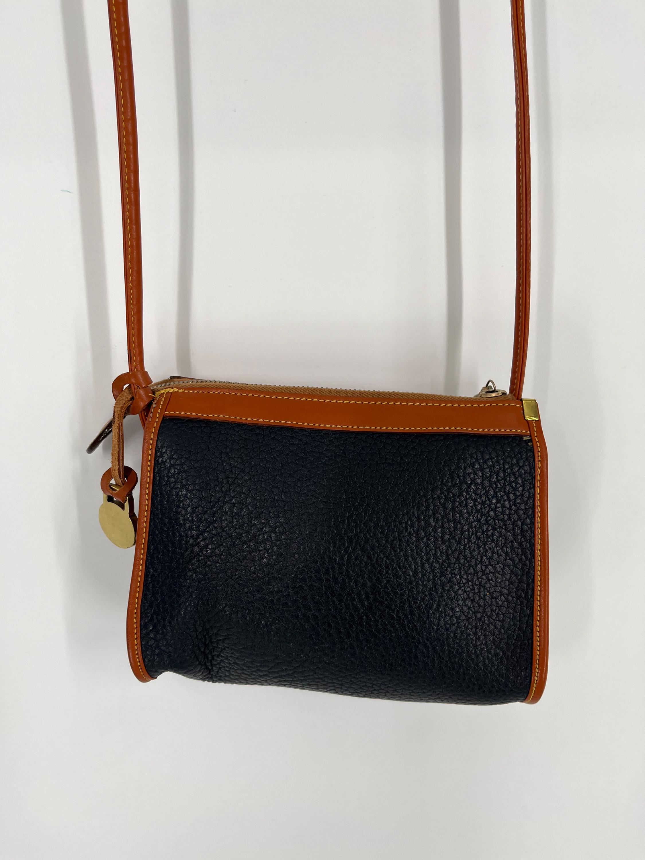 Vintage 80s Dooney & Bourke Navy R141 Mini Zip Top Bag