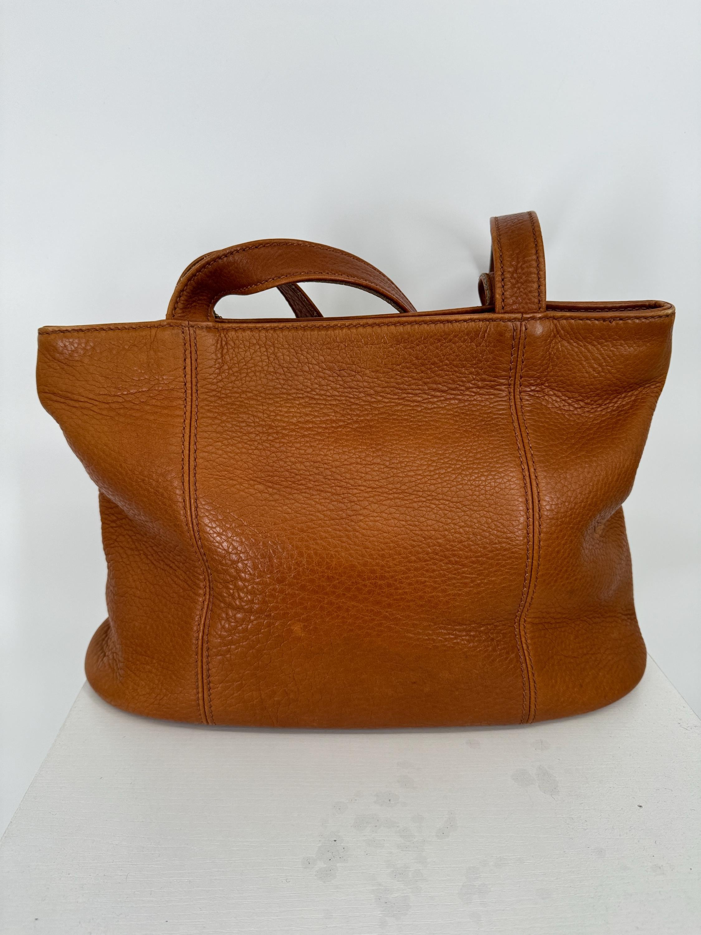 90’s OLD COACH TOTEBAG Vintage 90's Coach Dark Brown Leather Soho Zip Tote Shoulder