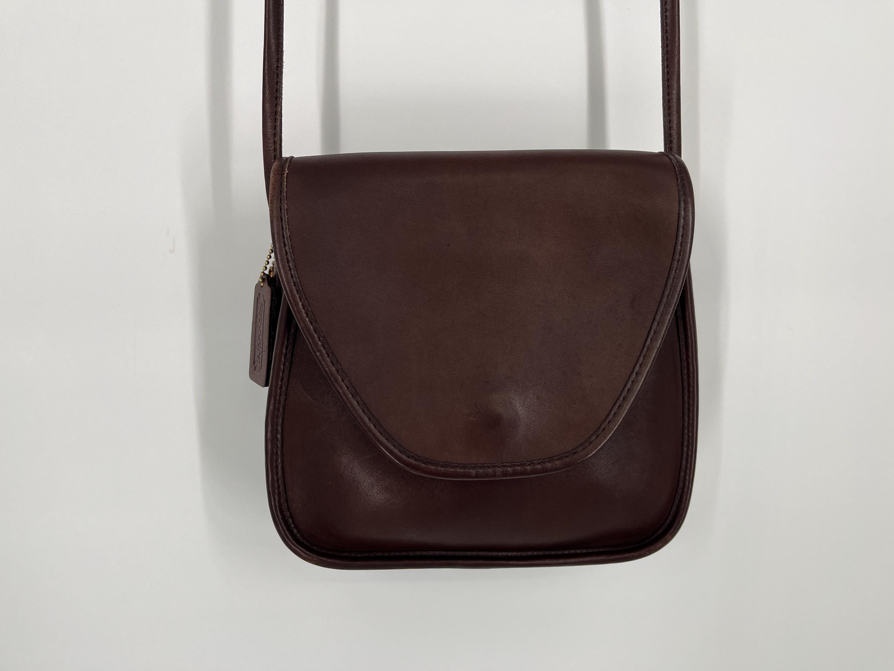 Vintage 90s Coach Mahogany Lindsay Leather Shoulder Bag #9888