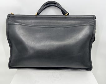 バッグ Old Coach Briefcase business bag 5213 Vintage 90s Coach Black Lenox Brief Leather Briefcase #5213