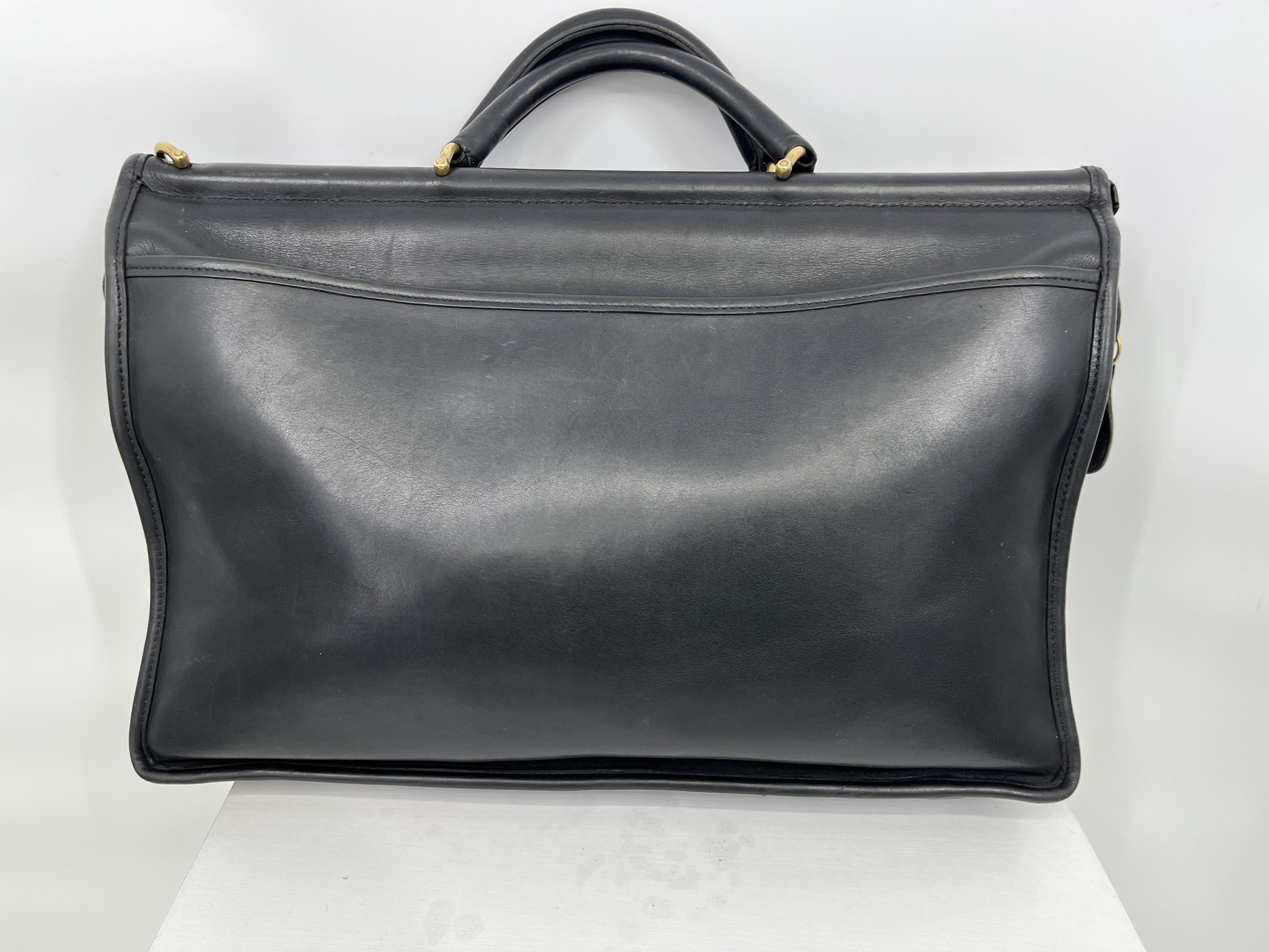 Vintage 90s Coach Black Lenox Brief Leather Briefcase #5213