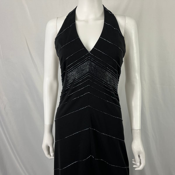 beaded halter dress