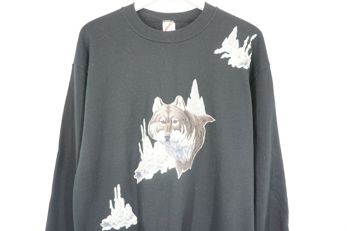 Vintage Wolf Crewneck Sweatshirt Size Large / See Item Details Etsy