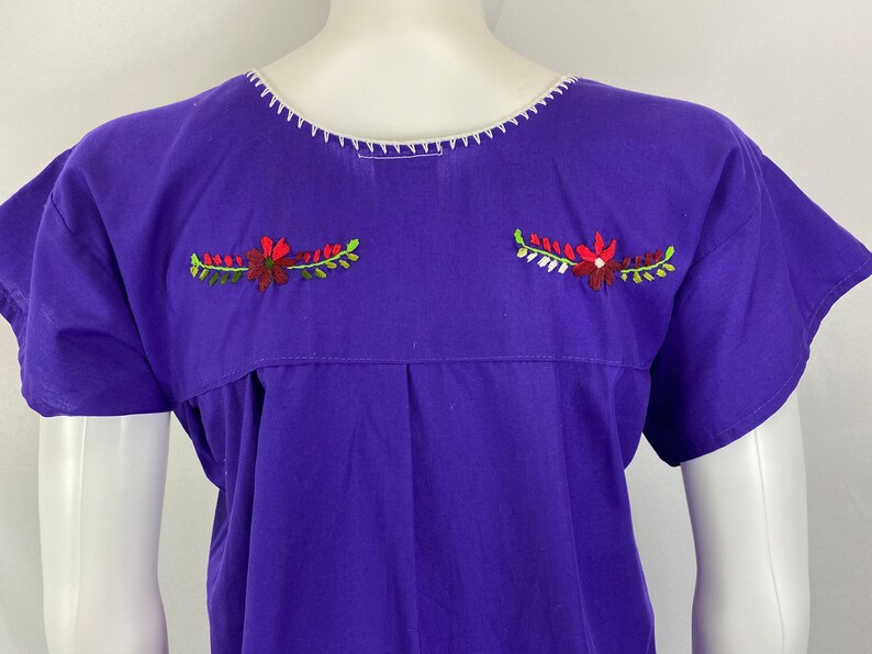 Purple DressTunic With Embroidered Flowers By Handicraft No Size See Measurements