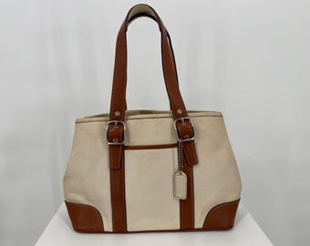 Vintage Y2K Coach Bone Leather Hampton Small Carryall - Shoulder
