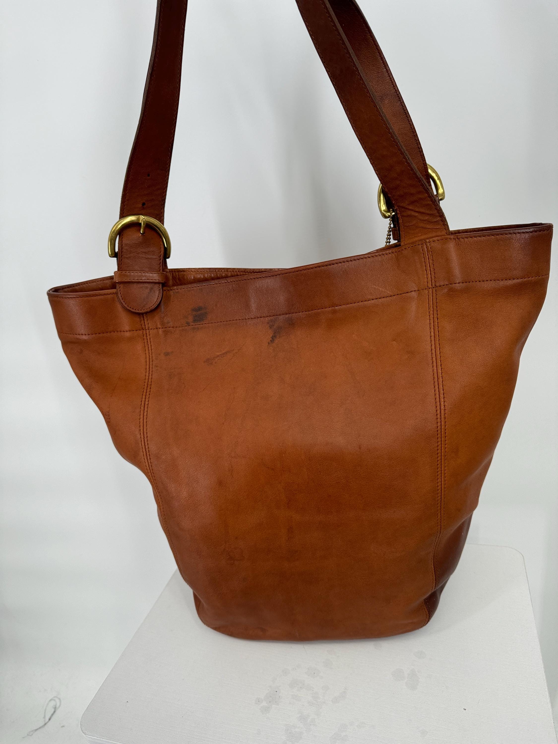 Vintage British Tan Coach XL Soho Duffle Bag  Made in Costa