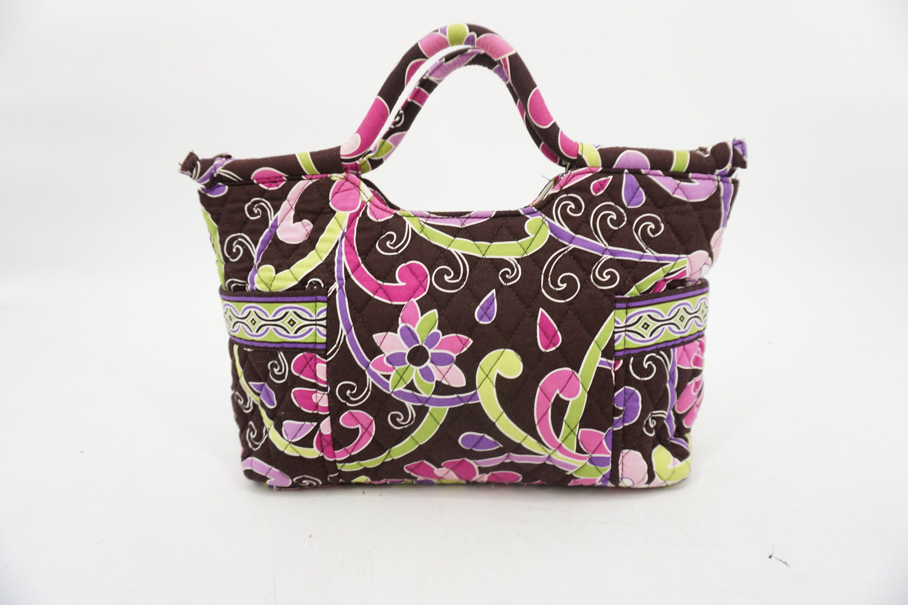 Vera Bradley Top Handle Brown Bag With Flower Pattern Etsy