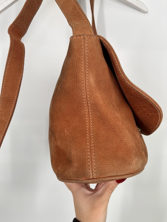 Vintage 90s Coach Sonoma Nubuc Flap Bag In The Color … - Gem