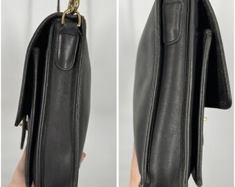 Vintage 80s Coach Black Station Shoulder Bag  Made in USA