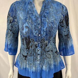 Ruffled V Neck Blouse 2000 - Etsy