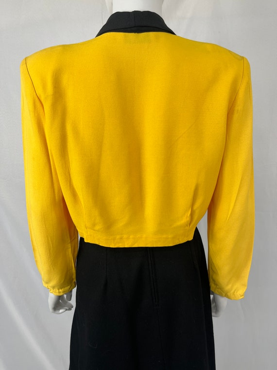 Vintage 80s Yellow And Black Long Sleeve Blazer B… - image 10