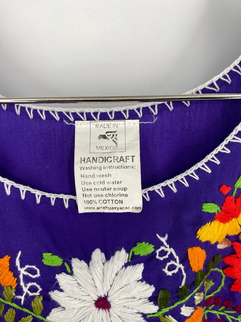 Purple DressTunic With Embroidered Flowers By Handicraft No Size See Measurements
