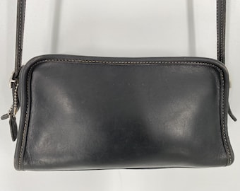 Vintage 90's Coach Black Leather Mimosa Zip  Shoulder Crossbody