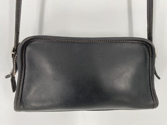 Vintage 90's Coach Black Leather Mimosa Zip  Shoulder Crossbody