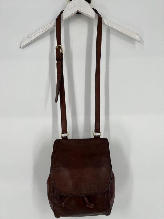 Vintage 90s Coach Cocoa Flap Drawstring / Made in USA / View