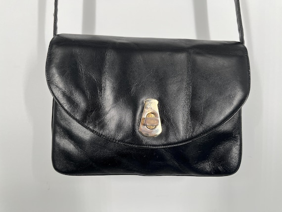 Vintage 70s Black Susan Gail Leather Bag  PLEASE See Description