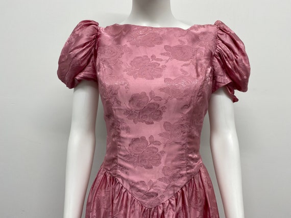 Vintage 80's Pink Ankle. Length Dress With Subtle… - image 7