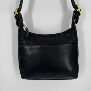 Vintage 90s Coach Legacy Black Leather Zip Shoulder Bag / Made in