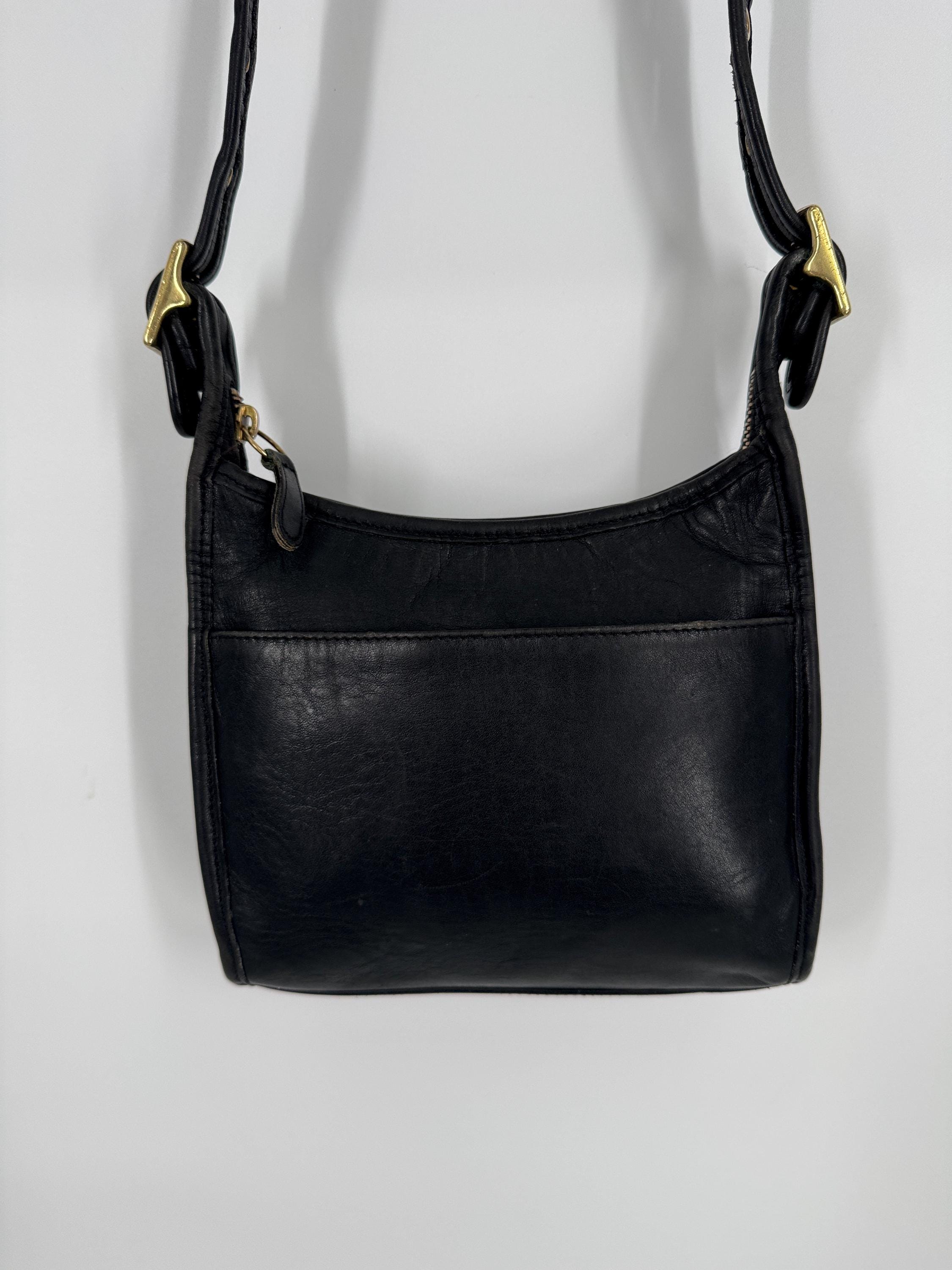 Vintage 90s Coach Black Legacy Small Zip Shoulder Bag #9997