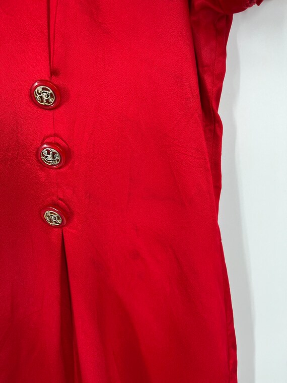 Vintage 80s Red Button Detail Dress by Impulsive … - image 7