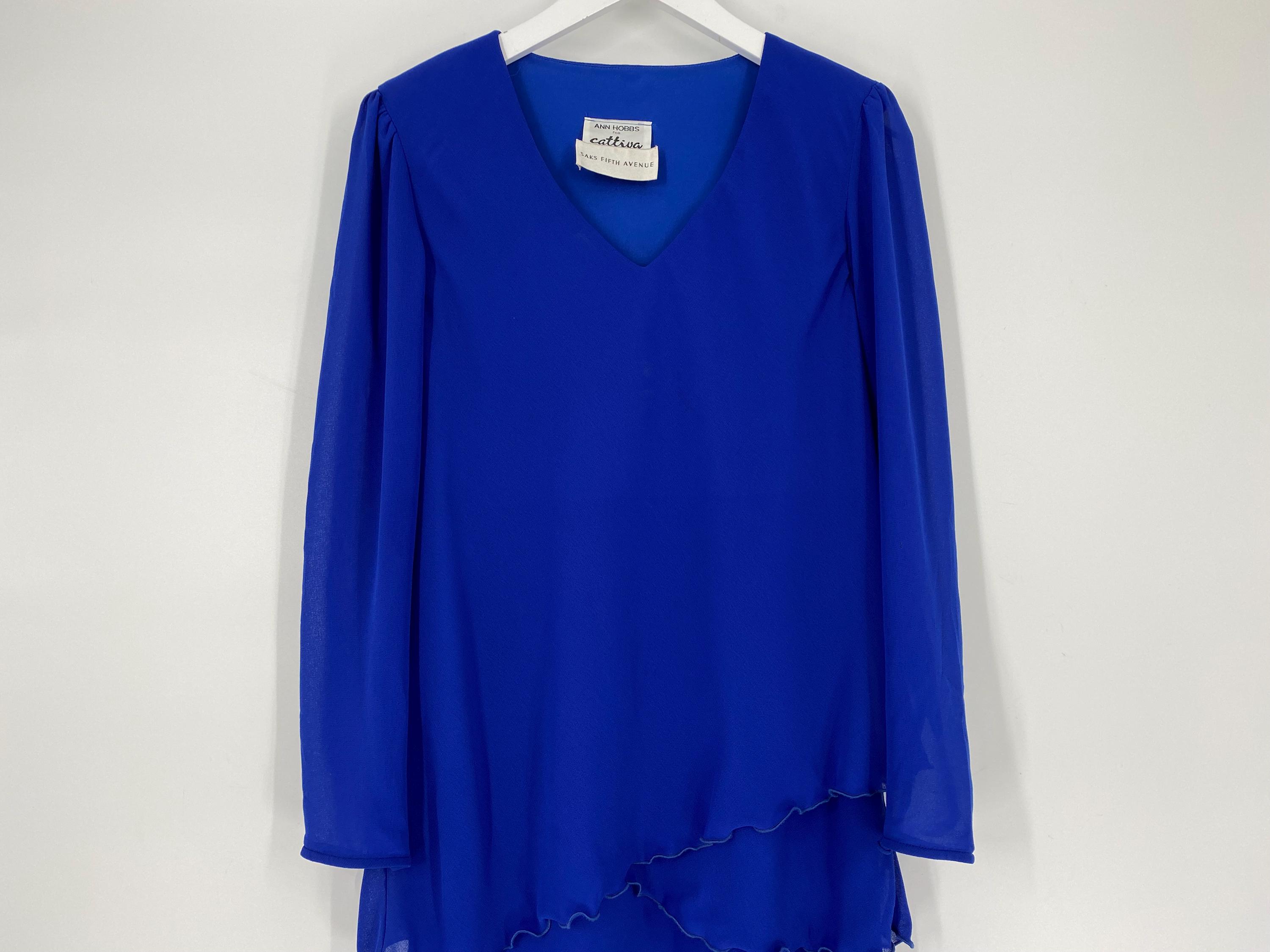 Vintage 90 s Blue Dress With Tiered Skirt by Ann Hobbs for Saks Fifth Ave Size 8 Please See Description and Photos Etsy Canada
