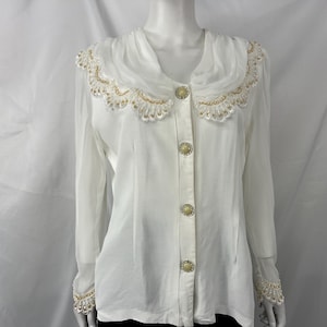 Vintage White Sheer Shirt - Etsy