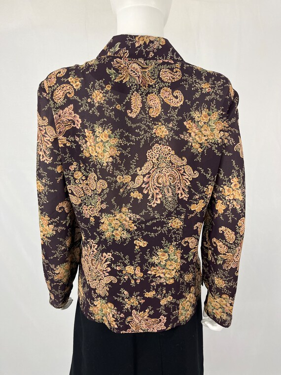 Vintage Brown and Yellow Paisley Floral Blouse by… - image 5