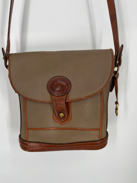 Vintage Rare Dooney & Bourke Taupe Dover Bag Made in USA 