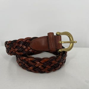 Vintage 90s Coach British Tan Womens Braided Belt #3914  display picture 2