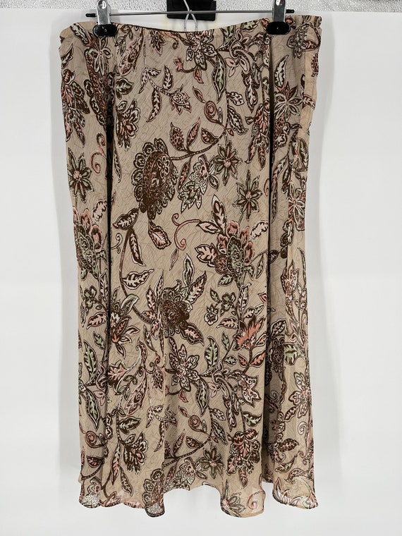 Vintage 90s Beige Paisley Print Skirt By DressBar… - image 5