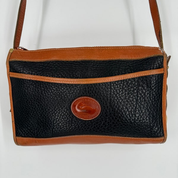 Vintage Black Dooney & Bourke Top Zip Shoulder Bag \ Made in USA \ PLEASE See Item Description for Measurements and Details