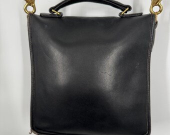 Vintage 80s Coach Black Station Shoulder Bag  Made in USA
