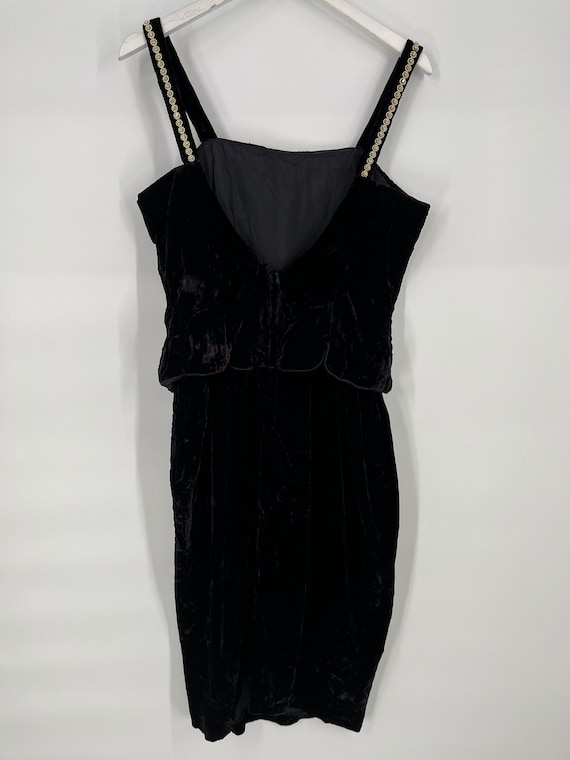 Vintage Scott McClintock Black Velvet Tank Dress … - image 2