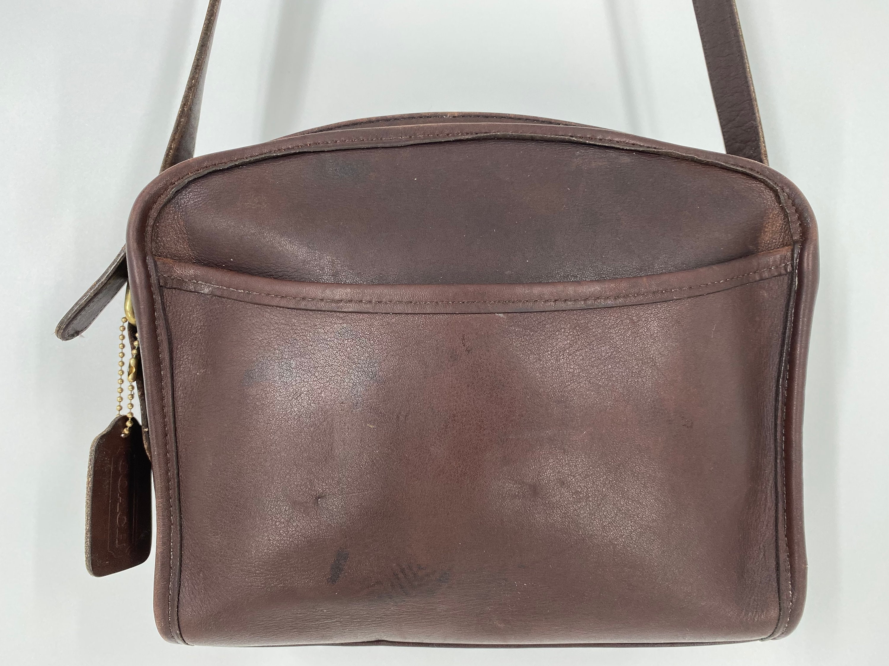 VTG 90s Coach Black Slim Leather Purse, Crossbody Saddle Bag