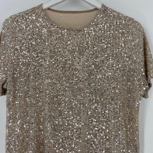 Vintage Fully Sequin Sparkle Blouse By Akira \ Size L \ Made In USA \ PLEASE See Item Description And Photos