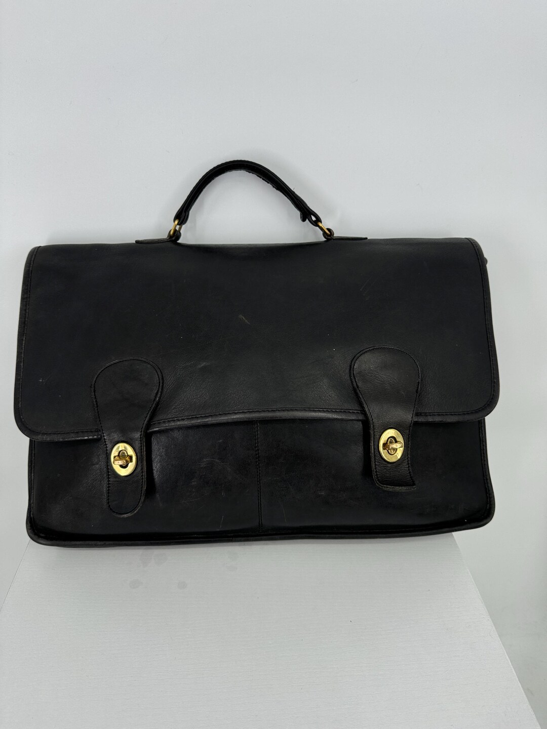 Vintage 70s/80s Black Coach Brief Bag  Made in NYC  PLEASE SEE