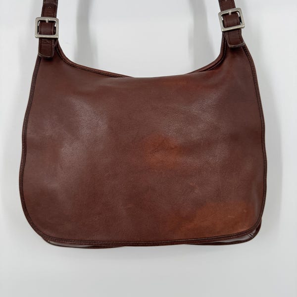 Vintage Coach Dark Brown Slim Hippie with Silver Hardware \ Made in Costa Rica \ PLEASE See Item Description for Measurements and Details
