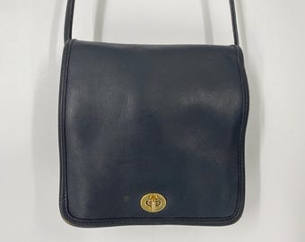 Vintage 2000's Coach Black Leather Legacy Flap Bag  Shoulder