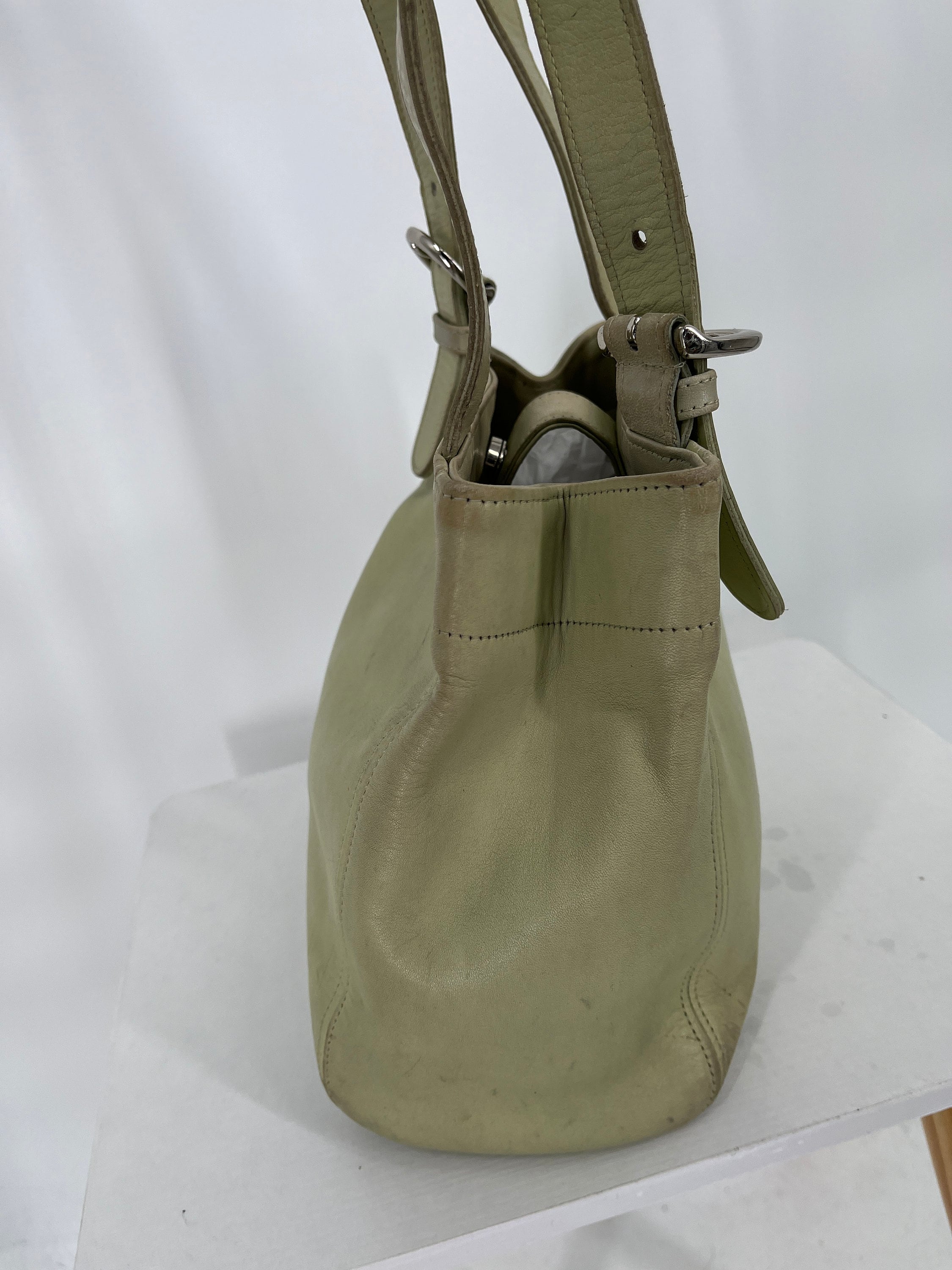 Vintage 90s Coach Pistachio Buckle Bag #4157  Made in Costa Rica