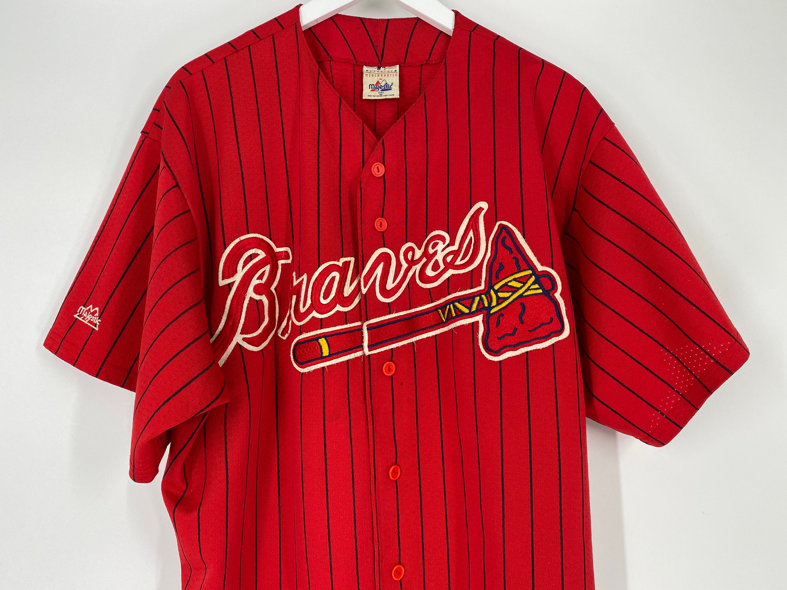 Vintage 90 s Atlanta Braves Baseball Jersey by Majestic Size XL Made in USA PLEASE See Description and Photos Etsy UK