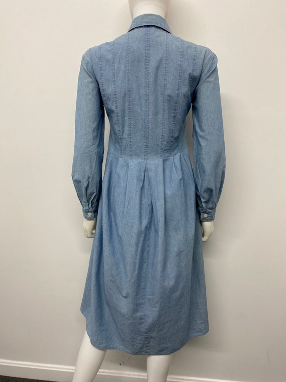 Vintage 90's %100 Cotton Blue Shirt Dress By Laur… - image 8