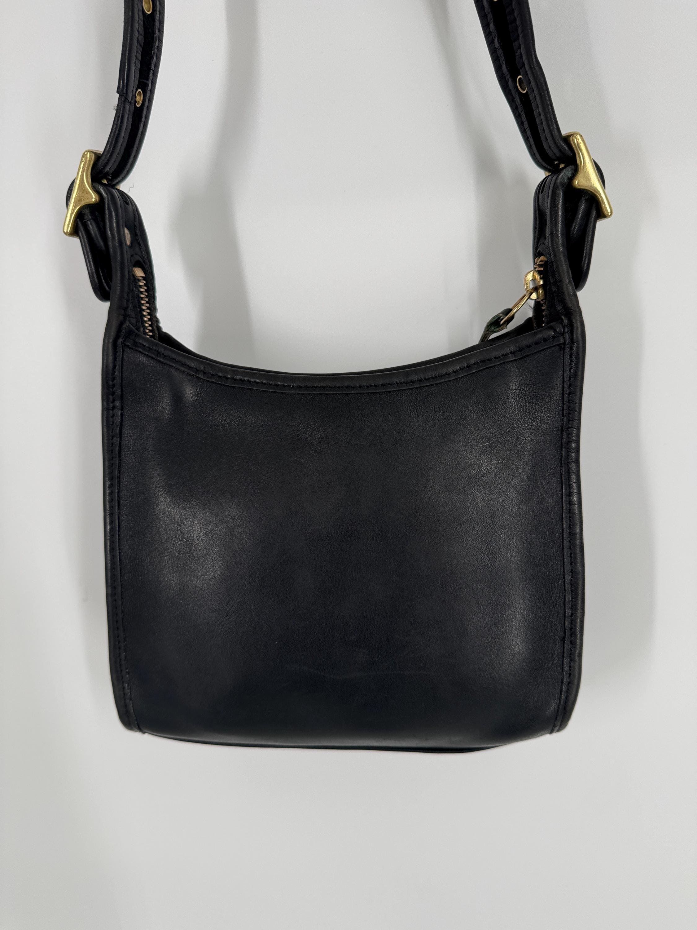 Vintage Women's Black Leather Shoulder Bag Crossbody Bag