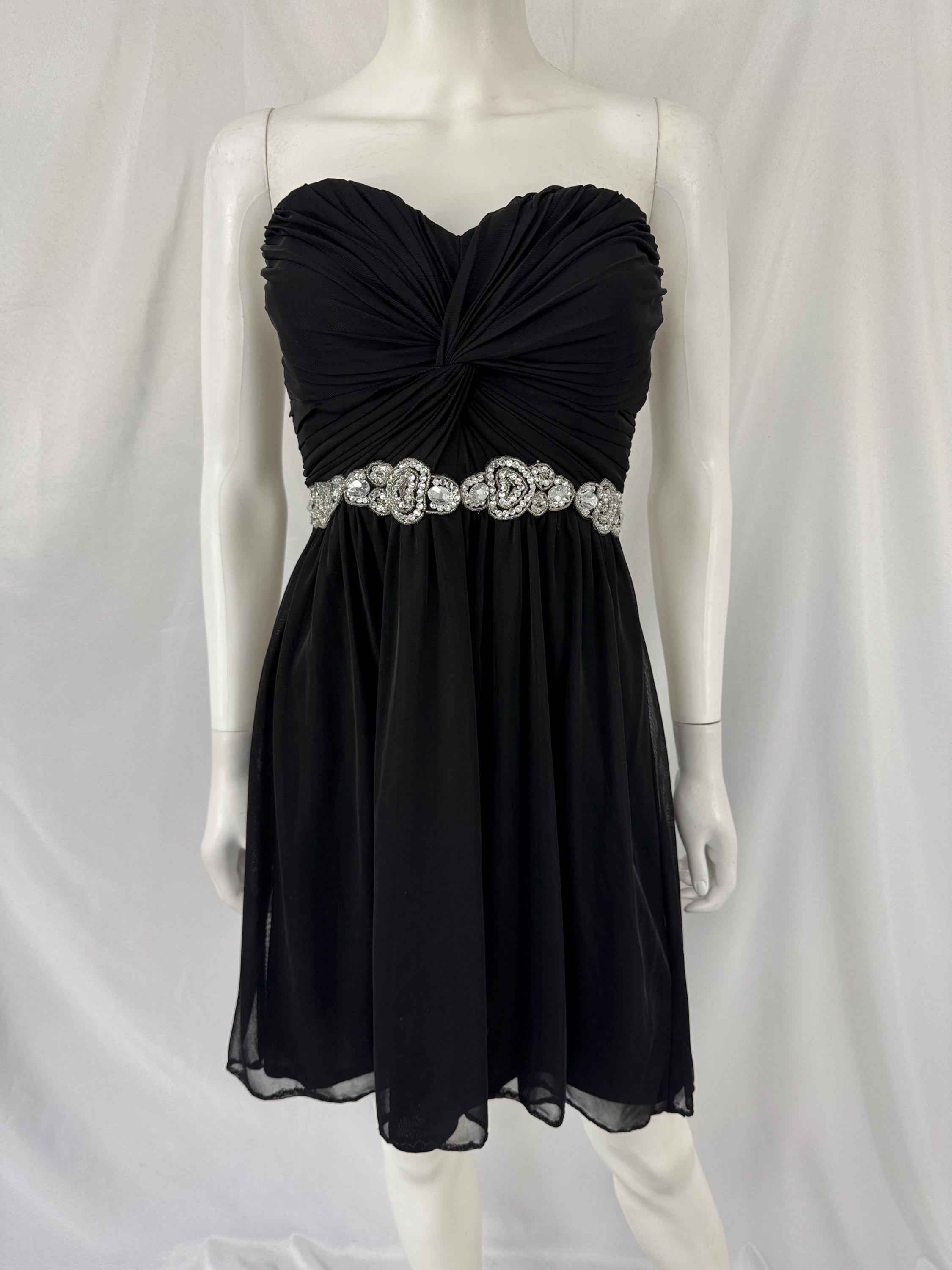 blue dress for baby girl Poppy Black Long Prom Dress - Rhinestone 2026